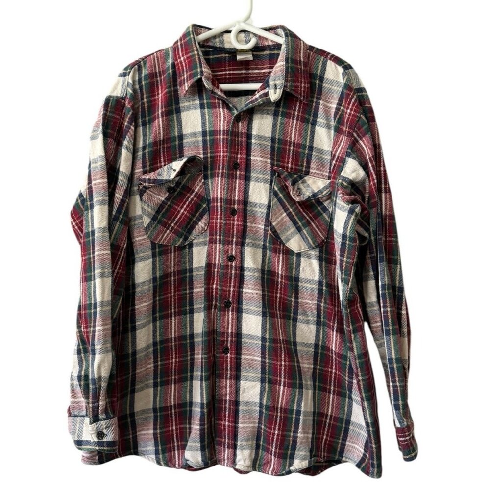 Oshkosh B’Gosh Mens Plaid Button Flannel Shirt Size XXL Country Western Preppy‎